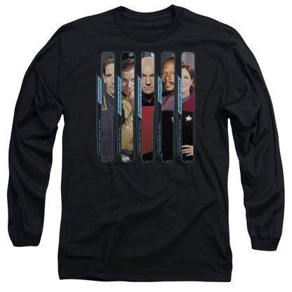 Star Trek The Captains Mens Long Sleeve Shirt Black Officially Licensed Officially Licensed
