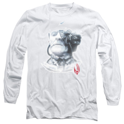Star Trek Borg Head Mens Long Sleeve Shirt White Officially Licensed Officially Licensed