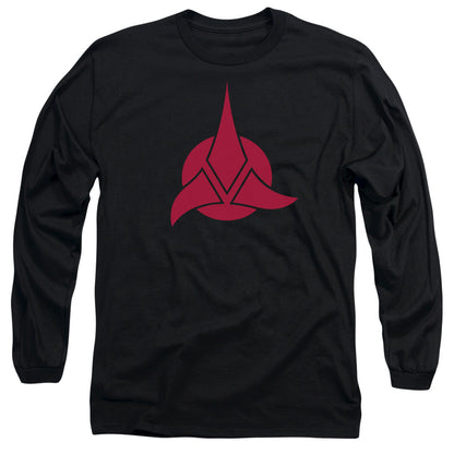 Star Trek Klingon Logo Mens Long Sleeve Shirt Black Officially Licensed Officially Licensed