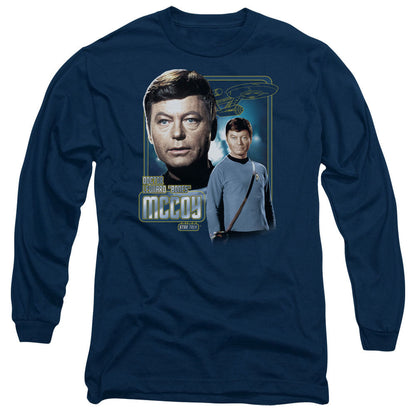 Star Trek Doctor Mccoy Mens Long Sleeve Shirt Navy Officially Licensed