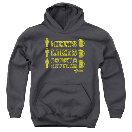 Cheers Man Meets Beer Kids Youth Hoodie Charcoal Officially Licensed