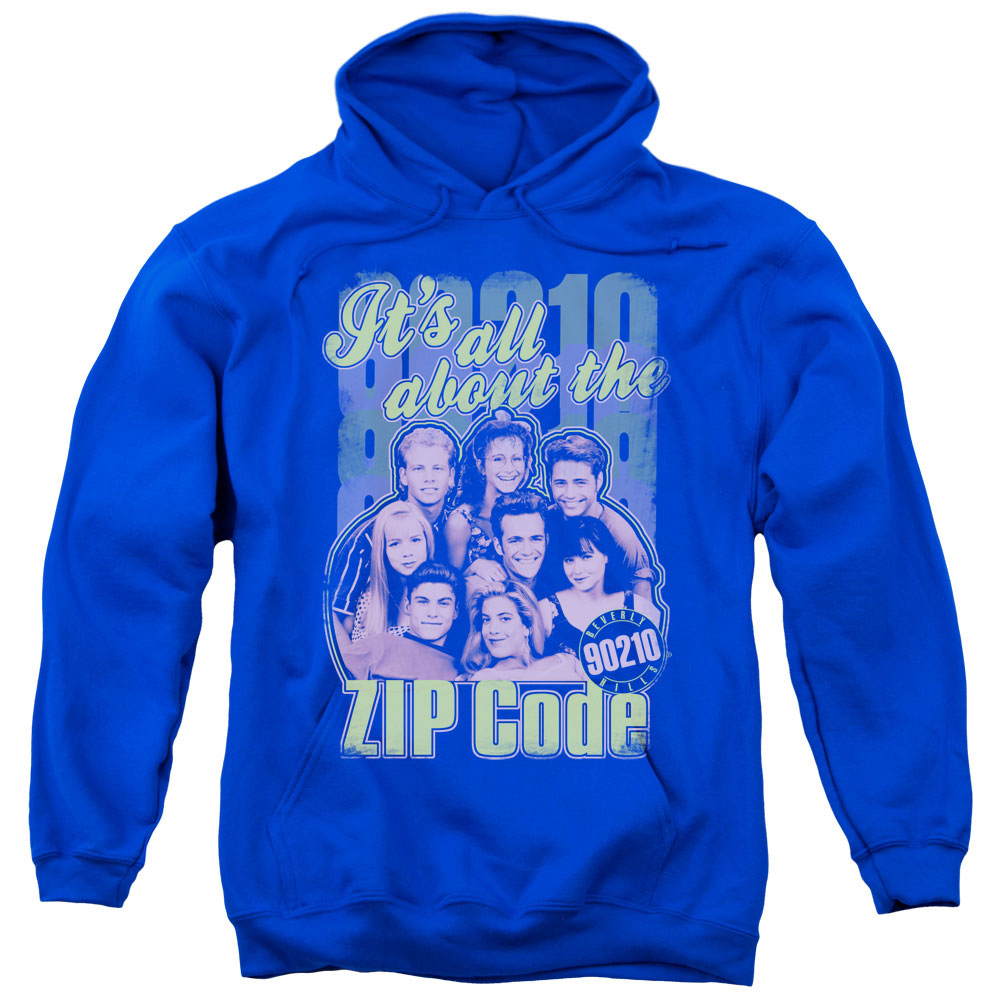 90210 Zip Code Mens Hoodie Royal Blue Officially Licensed