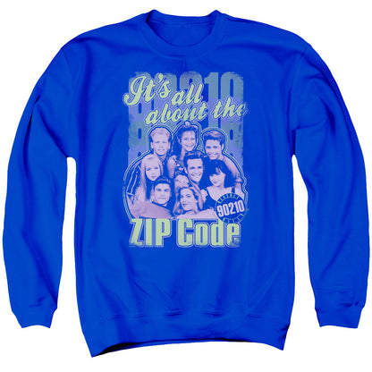90210 Zip Code Mens Crewneck Sweatshirt Royal