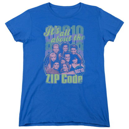 90210 Zip Code Womens T Shirt Royal Blue Officially Licensed