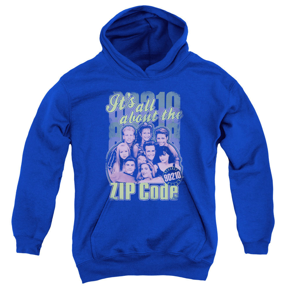 90210 Zip Code Kids Youth Hoodie Royal Officially Licensed