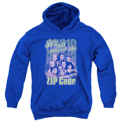 90210 Zip Code Kids Youth Hoodie Royal Officially Licensed