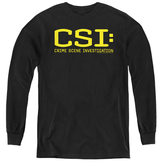 Csi Logo Long Sleeve Kids Youth T Shirt Black Officially Licensed