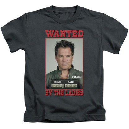 Ncis Wanted Juvenile Kids Youth T Shirt Charcoal Officially Licensed