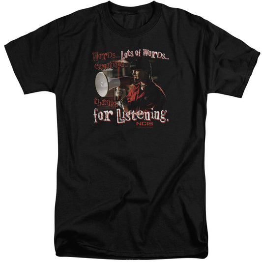 Ncis Thanks For Listening Mens Tall T Shirt Black Officially Licensed