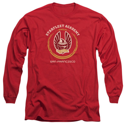 Star Trek Academy Heraldry Mens Long Sleeve Shirt Red Officially Licensed Officially Licensed