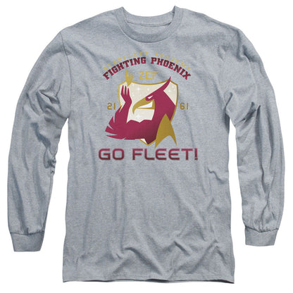 Star Trek Fighting Phoenix Mens Long Sleeve Shirt Athletic Heather Officially Licensed Officially Licensed