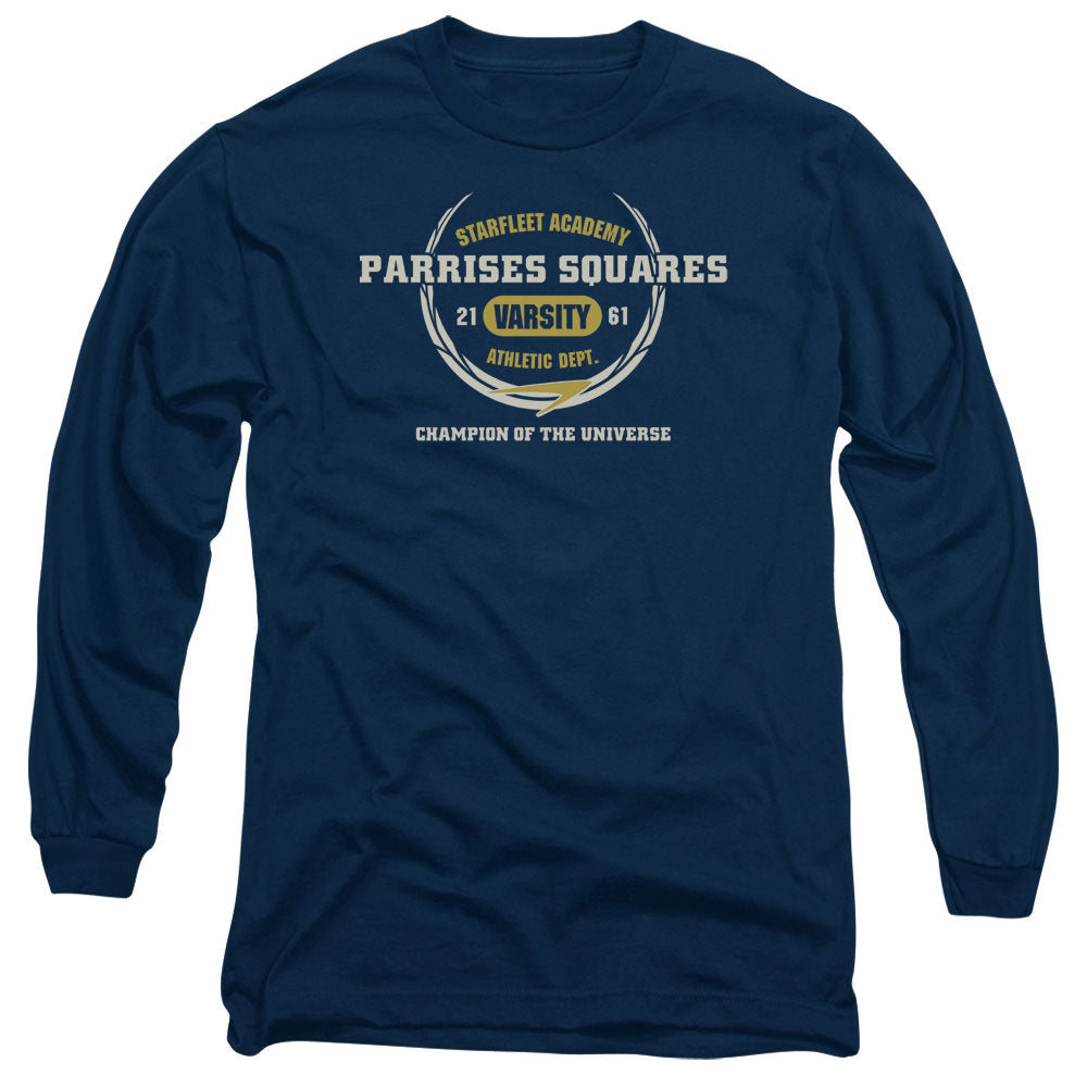 Star Trek Parrises Squares Mens Long Sleeve Shirt Navy Officially Licensed Officially Licensed