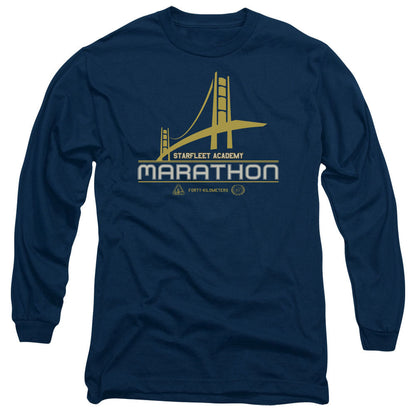 Star Trek Marathon Logo Mens Long Sleeve Shirt Navy Officially Licensed Officially Licensed