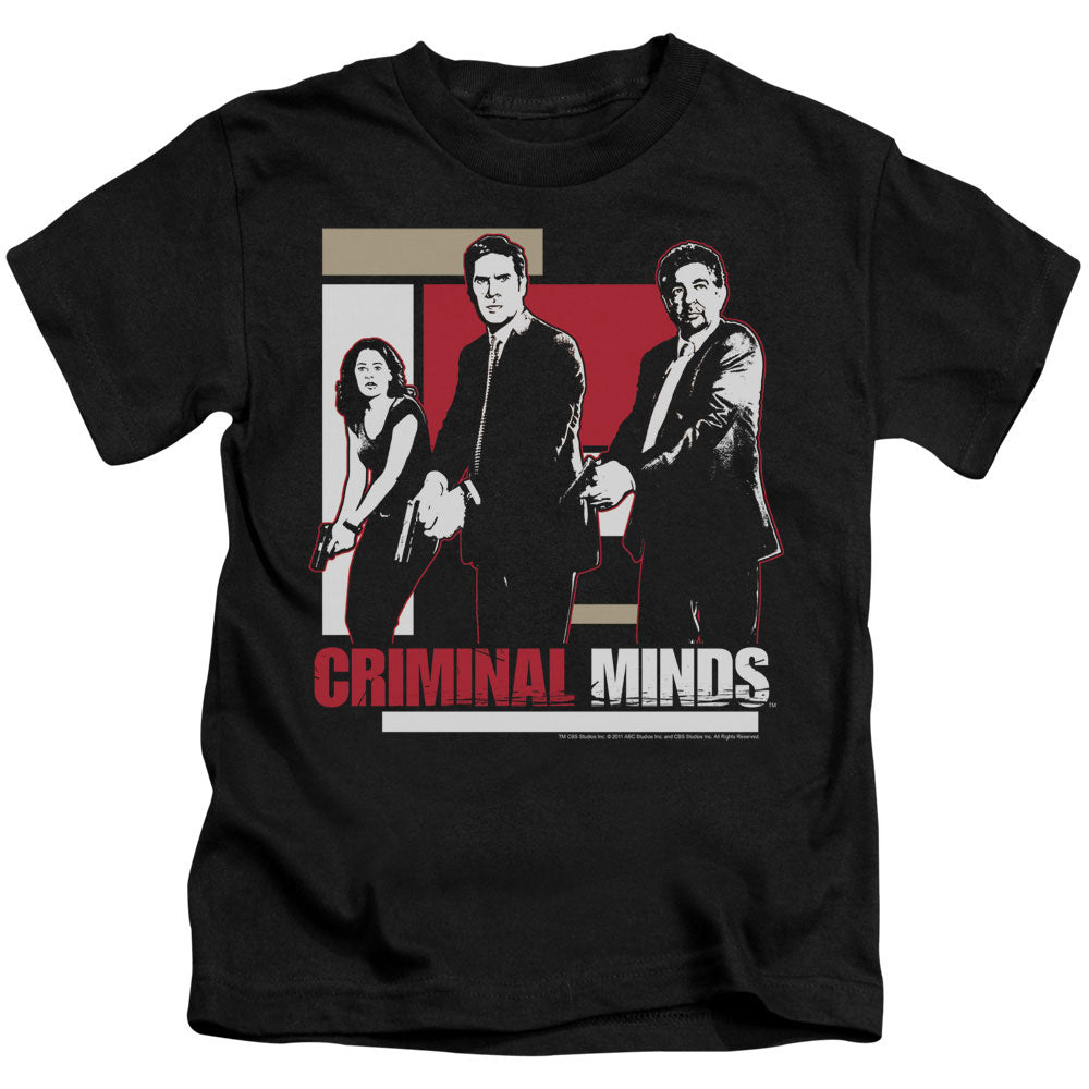 Criminal Minds Guns Drawn Juvenile Kids Youth T Shirt Black Officially Licensed