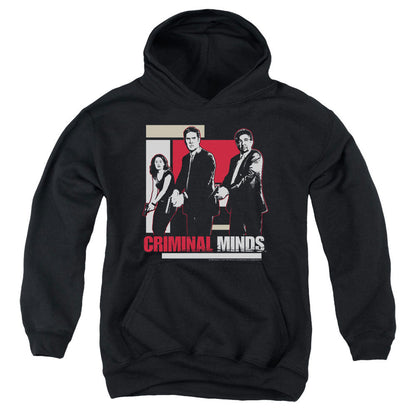 Criminal Minds Guns Drawn Kids Youth Hoodie Black Officially Licensed