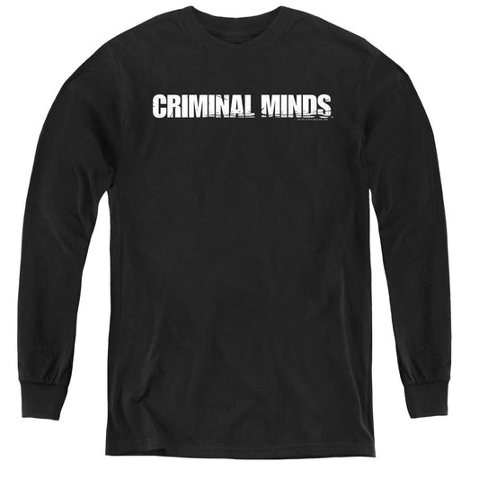 Criminal Minds Logo Long Sleeve Kids Youth T Shirt Black Officially Licensed