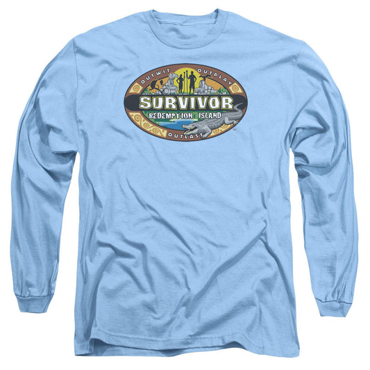 Survivor Redemption Island Mens Long Sleeve Shirt Carolina Blue Officially Licensed