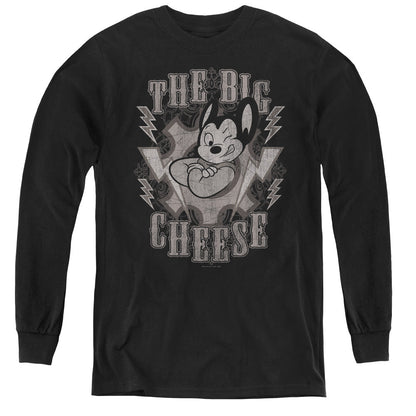 Mighty Mouse the Big Cheese Long Sleeve Kids Youth T Shirt Black Officially Licensed