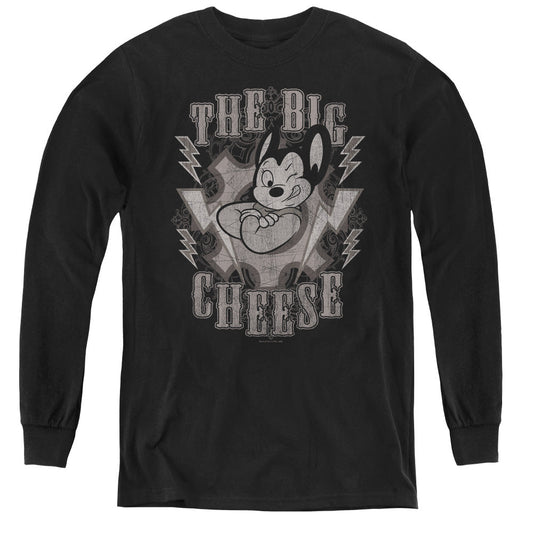 Mighty Mouse the Big Cheese Long Sleeve Kids Youth T Shirt Black Officially Licensed