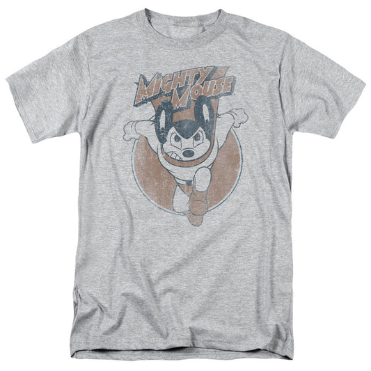 Mighty Mouse Flying With Purpose Mens T Shirt Athletic Heather Officially Licensed
