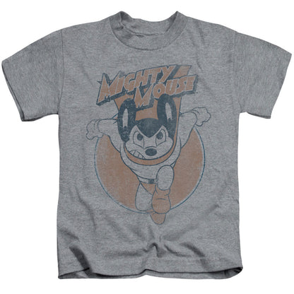 Mighty Mouse Flying With Purpose Juvenile Kids Youth T Shirt Athletic Heather Officially Licensed