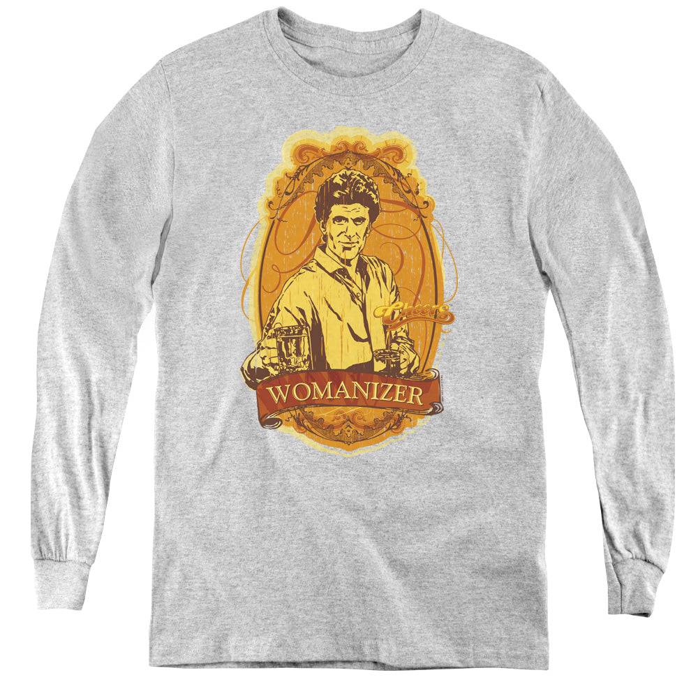Cheers Womanizer Long Sleeve Kids Youth T Shirt Athletic Heather Officially Licensed