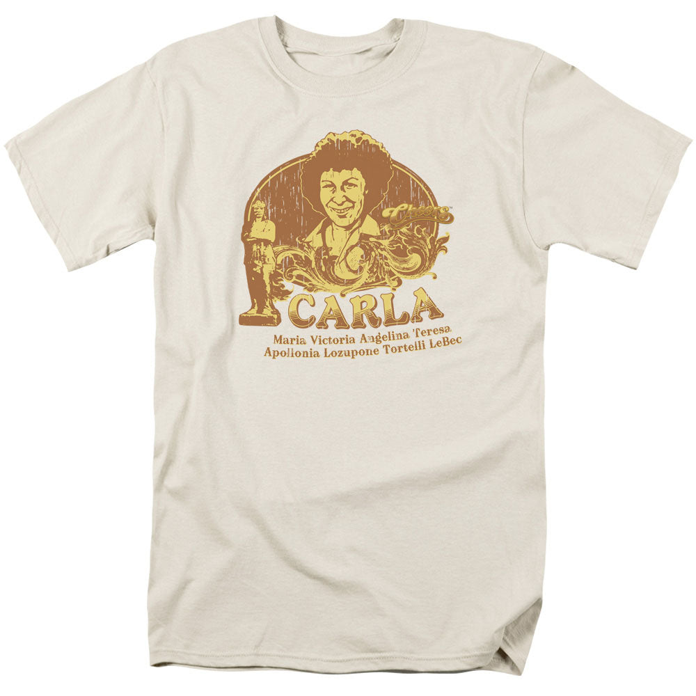 Cheers Carla Mens T Shirt Cream Officially Licensed