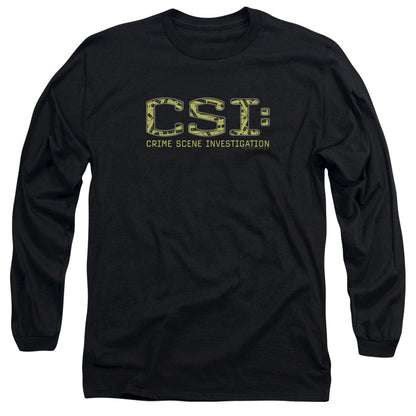 Csi Collage Logo Mens Long Sleeve Shirt Black Officially Licensed Officially Licensed