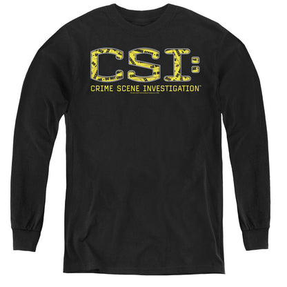 Csi Collage Logo Long Sleeve Kids Youth T Shirt Black Officially Licensed