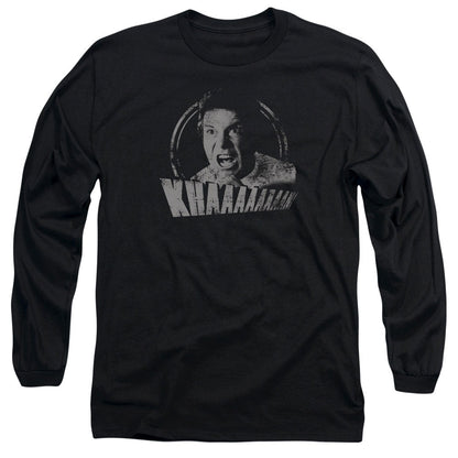 Star Trek Khan Distressed Mens Long Sleeve Shirt Black Officially Licensed Officially Licensed