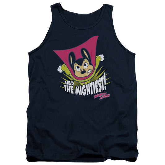 Mighty Mouse The Mightiest Mens Tank Top Shirt Navy Officially Licensed