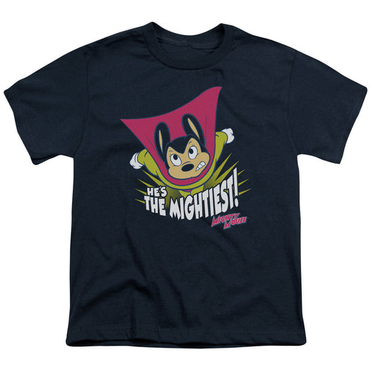Mighty Mouse the Mightiest Kids Youth T Shirt Navy Blue Officially Licensed
