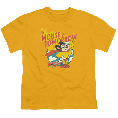 Mighty Mouse Mouse of Tomorrow Kids Youth T Shirt Gold Officially Licensed