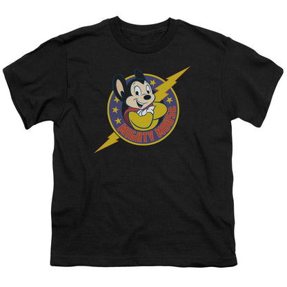 Mighty Mouse Mighty Hero Kids Youth T Shirt Black Officially Licensed