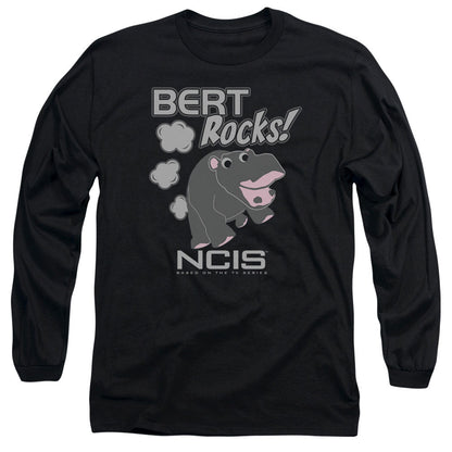 Ncis Bert Rocks Mens Long Sleeve Shirt Black Officially Licensed