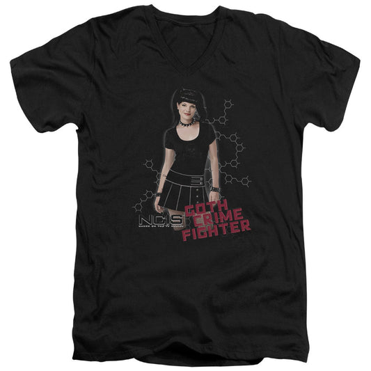 Ncis Goth Crime Fighter Mens Slim Fit V-Neck T Shirt Black Officially Licensed