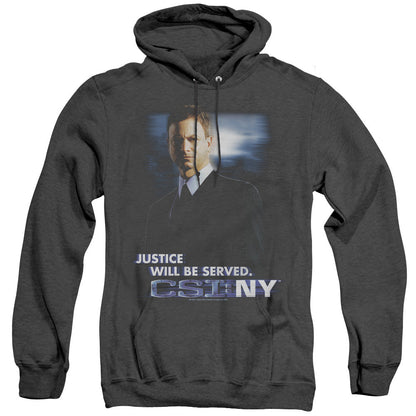 Csi:Ny Justice Served Mens Heather Hoodie Black Officially Licensed