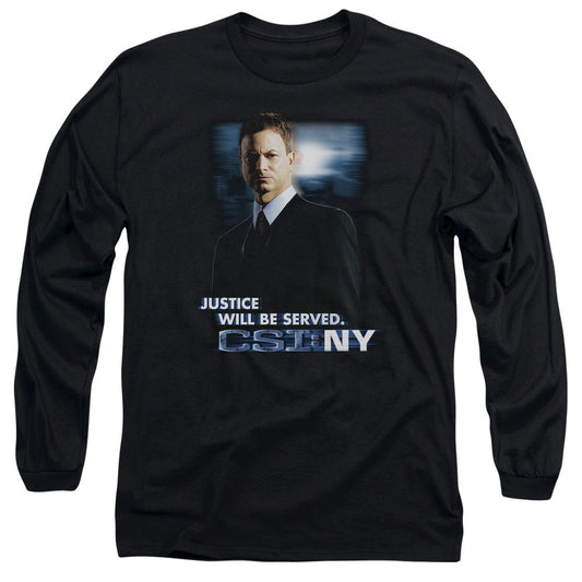 Csi:Ny Justice Served Mens Long Sleeve Shirt Black Officially Licensed Officially Licensed
