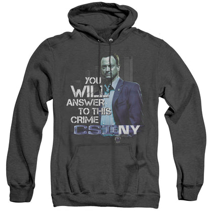 Csi Ny You Will Answer Heather Mens Hoodie Black Officially Licensed