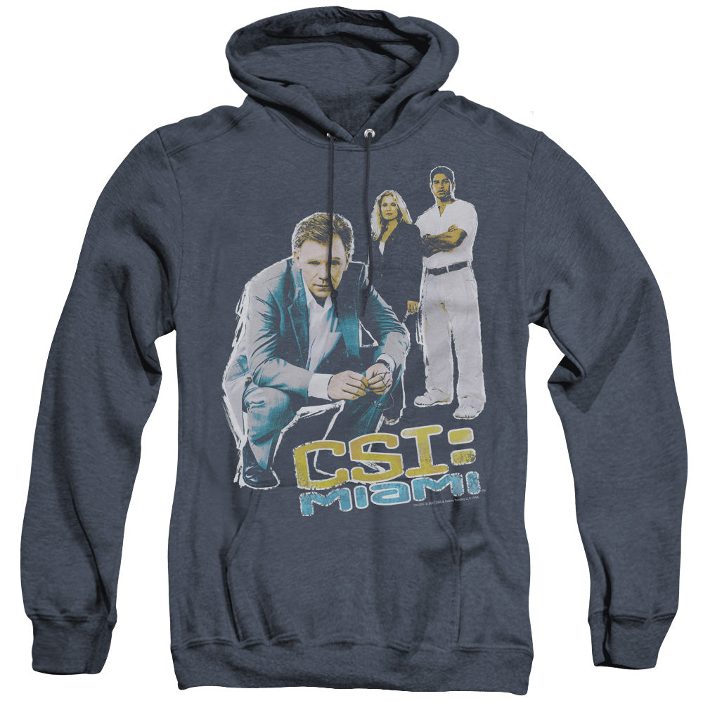 Csi Miami Perspective Mens Heather Hoodie Navy Officially Licensed