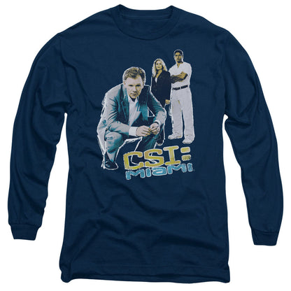 Csi:Miami In Perspective Mens Long Sleeve Shirt Navy Officially Licensed Officially Licensed