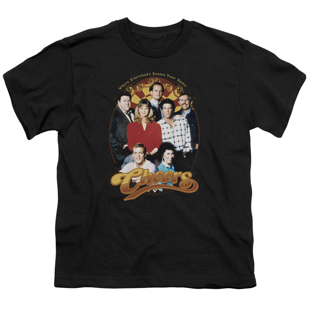 Cheers Group Shot Kids Youth T Shirt Black Officially Licensed