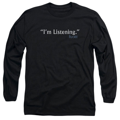 Frasier Im Listening Mens Long Sleeve Shirt Black Officially Licensed Officially Licensed