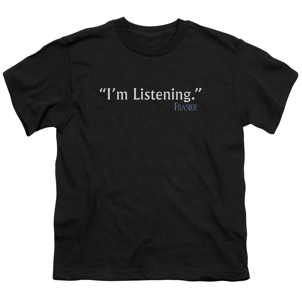 Frasier Im Listening Kids Youth T Shirt Black Officially Licensed