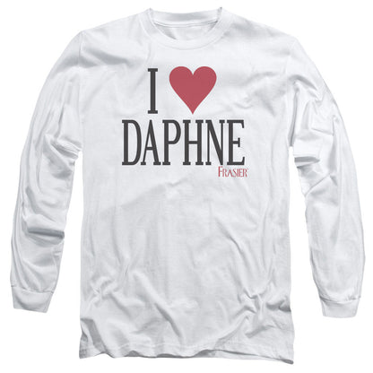 Frasier I Heart Daphne Mens Long Sleeve Shirt White Officially Licensed Officially Licensed