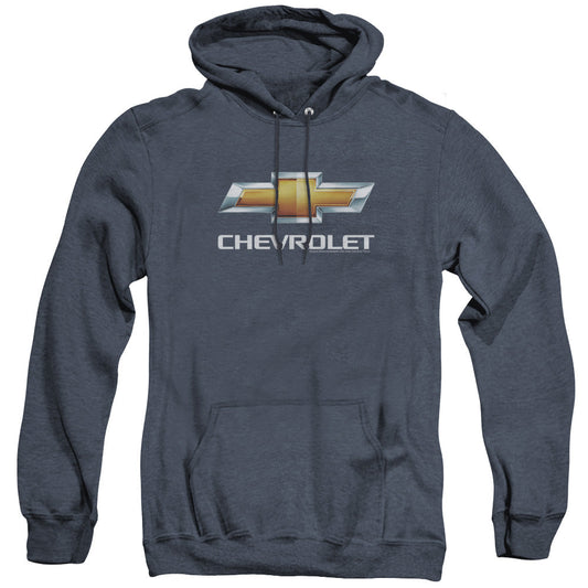 Chevrolet Chevy Bowtie StACked Heather Mens Hoodie Navy Officially Licensed