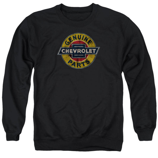 Chevrolet Genuine Chevy Parts Distressed Sign Mens Crewneck Sweatshirt Black Officially Licensed