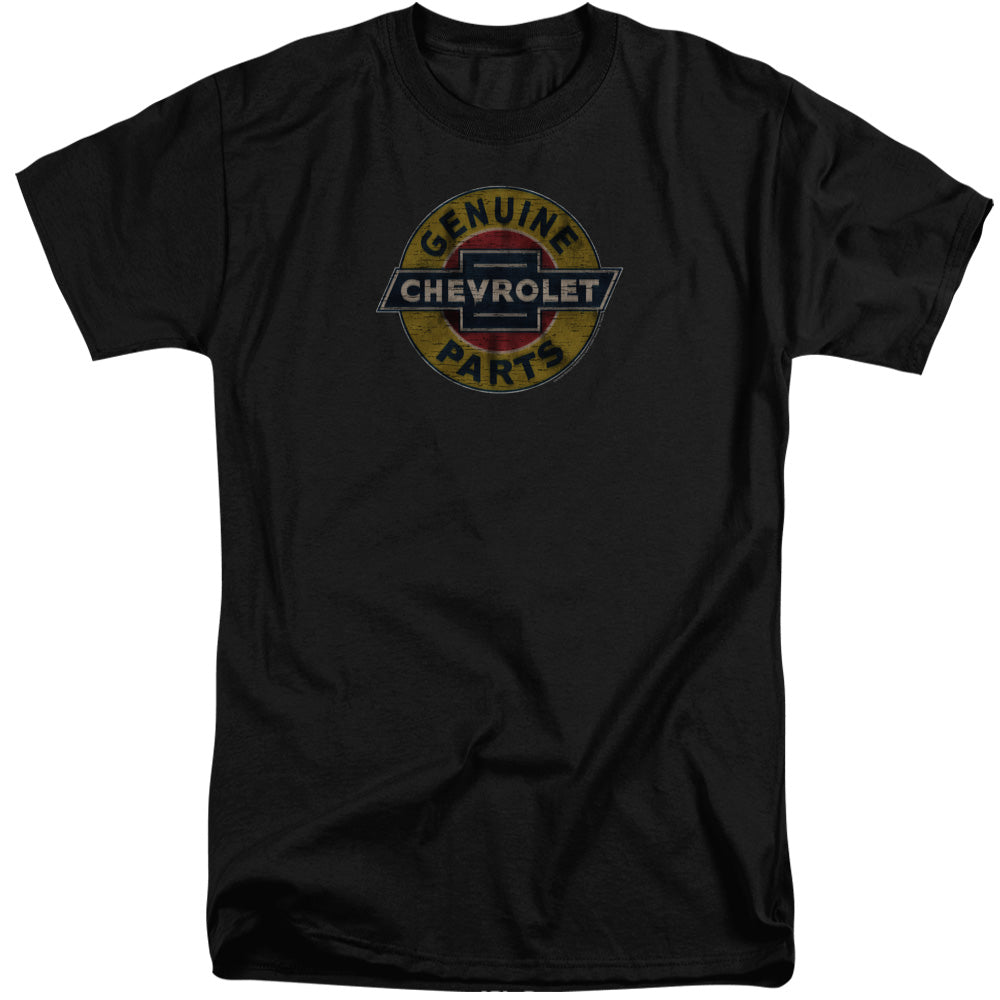 Chevrolet Genuine Chevy Parts Distressed Sign Mens Tall T Shirt Black Officially Licensed