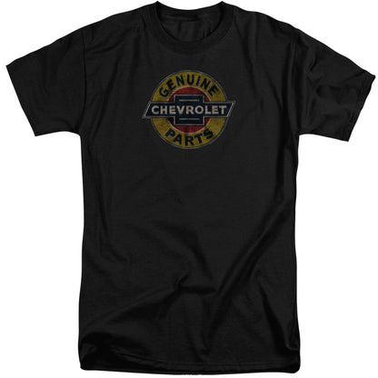 Chevrolet Genuine Chevy Parts Distressed Sign Mens Tall T Shirt Black Officially Licensed