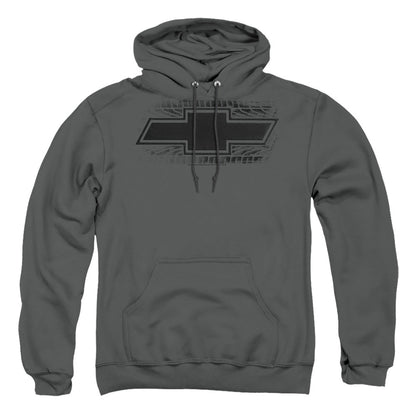 Chevrolet Bowtie Burnout Mens Hoodie Charcoal Officially Licensed